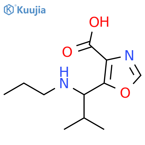 4-Oxazolecarboxylic acid, 5-[2-methyl-1-(propylamino)propyl]- structure