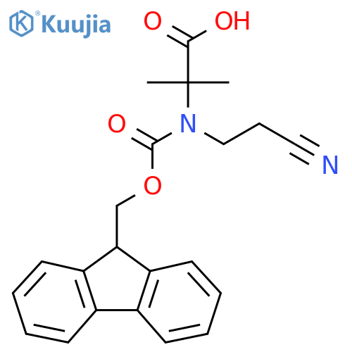 2-[(2-cyanoethyl)({[(9H-fluoren-9-yl)methoxy]carbonyl})amino]-2-methylpropanoic acid structure