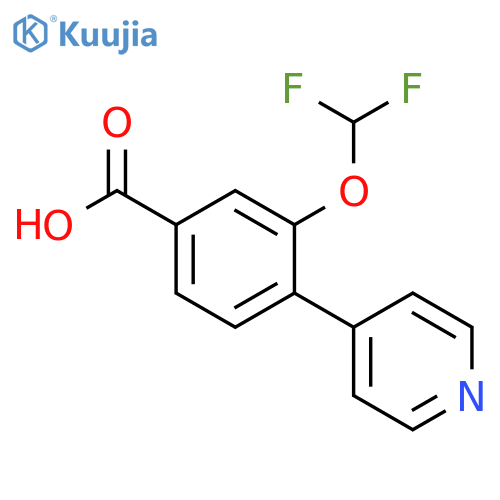 3-(difluoromethoxy)-4-(pyridin-4-yl)benzoic acid structure