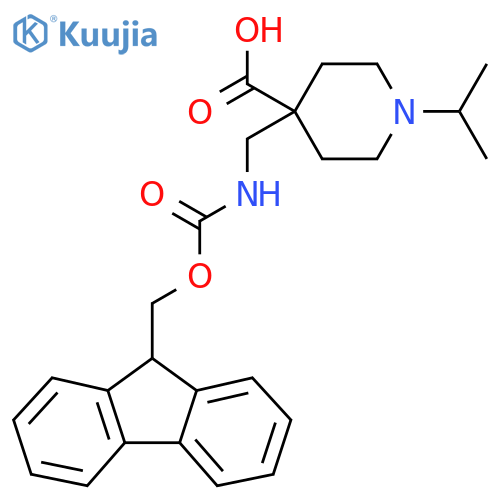 4-({(9H-fluoren-9-yl)methoxycarbonyl}amino)methyl-1-(propan-2-yl)piperidine-4-carboxylic acid structure