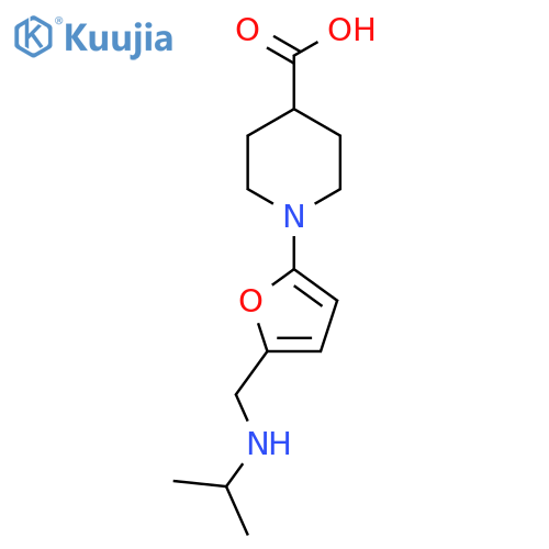 1-(5-{[(Propan-2-yl)amino]methyl}furan-2-yl)piperidine-4-carboxylic acid structure