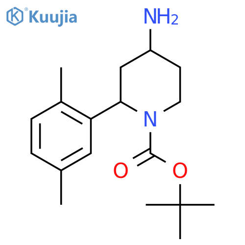 Tert-butyl 4-amino-2-(2,5-dimethylphenyl)piperidine-1-carboxylate structure