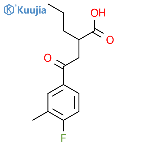 2-[2-(4-Fluoro-3-methylphenyl)-2-oxoethyl]pentanoic acid structure