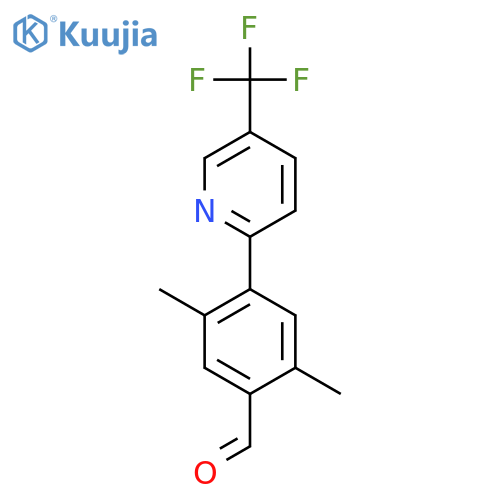 2,5-Dimethyl-4-[5-(trifluoromethyl)pyridin-2-yl]benzaldehyde structure