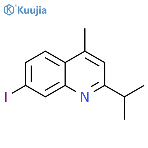 Quinoline, 7-iodo-4-methyl-2-(1-methylethyl)- structure