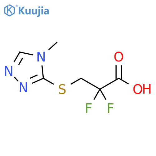 Propanoic acid, 2,2-difluoro-3-[(4-methyl-4H-1,2,4-triazol-3-yl)thio]- structure