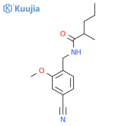 N-(4-cyano-2-methoxyphenyl)methyl-2-methylpentanamide structure