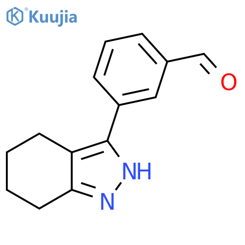 Benzaldehyde, 3-(4,5,6,7-tetrahydro-2H-indazol-3-yl)- structure