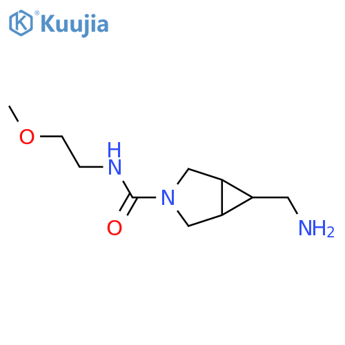 6-(aminomethyl)-N-(2-methoxyethyl)-3-azabicyclo[3.1.0]hexane-3-carboxamide structure