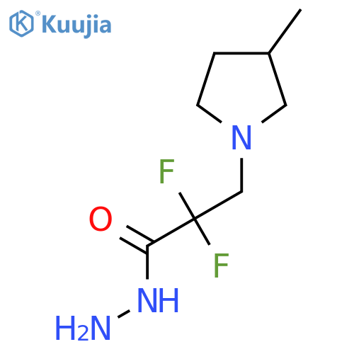 1-Pyrrolidinepropanoic acid, α,α-difluoro-3-methyl-, hydrazide structure