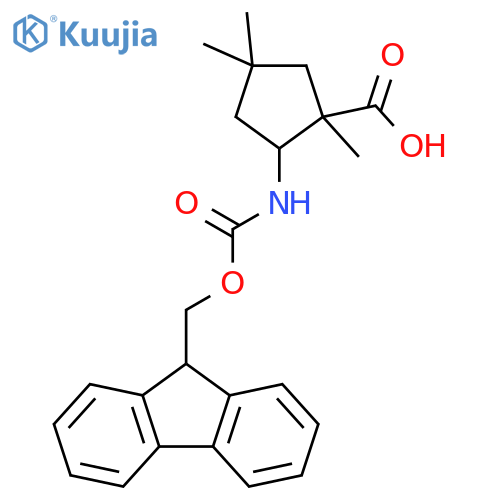 Cyclopentanecarboxylic acid, 2-[[(9H-fluoren-9-ylmethoxy)carbonyl]amino]-1,4,4-trimethyl- structure
