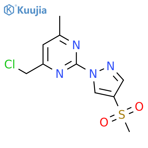 4-(chloromethyl)-2-(4-methanesulfonyl-1H-pyrazol-1-yl)-6-methylpyrimidine structure
