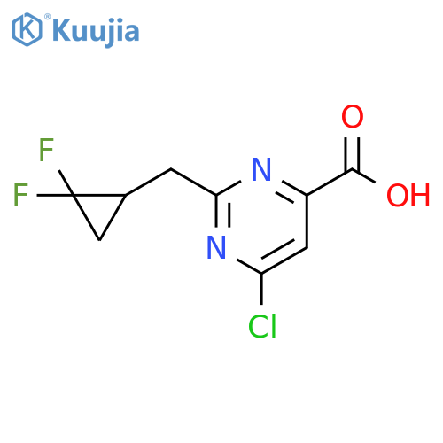 4-Pyrimidinecarboxylic acid, 6-chloro-2-[(2,2-difluorocyclopropyl)methyl]- structure