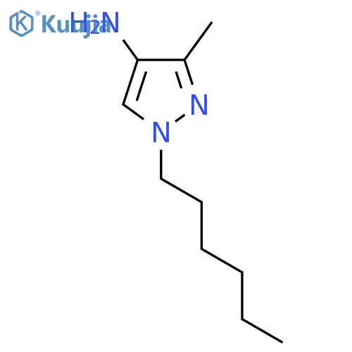 1-hexyl-3-methyl-1H-pyrazol-4-amine structure