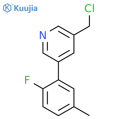 3-(Chloromethyl)-5-(2-fluoro-5-methylphenyl)pyridine structure