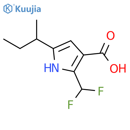 1H-Pyrrole-3-carboxylic acid, 2-(difluoromethyl)-5-(1-methylpropyl)- structure