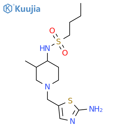N-{1-[(2-amino-1,3-thiazol-5-yl)methyl]-3-methylpiperidin-4-yl}butane-1-sulfonamide structure