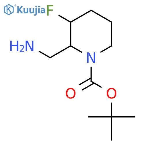 Tert-butyl 2-(aminomethyl)-3-fluoropiperidine-1-carboxylate structure