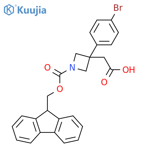 3-Azetidineacetic acid, 3-(4-bromophenyl)-1-[(9H-fluoren-9-ylmethoxy)carbonyl]- structure