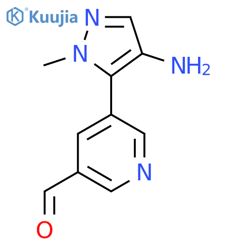5-(4-amino-1-methyl-1H-pyrazol-5-yl)pyridine-3-carbaldehyde structure