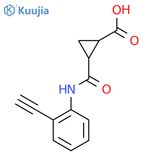 2-[(2-Ethynylphenyl)carbamoyl]cyclopropane-1-carboxylic acid structure