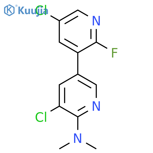 3-chloro-5-(5-chloro-2-fluoropyridin-3-yl)-N,N-dimethylpyridin-2-amine structure