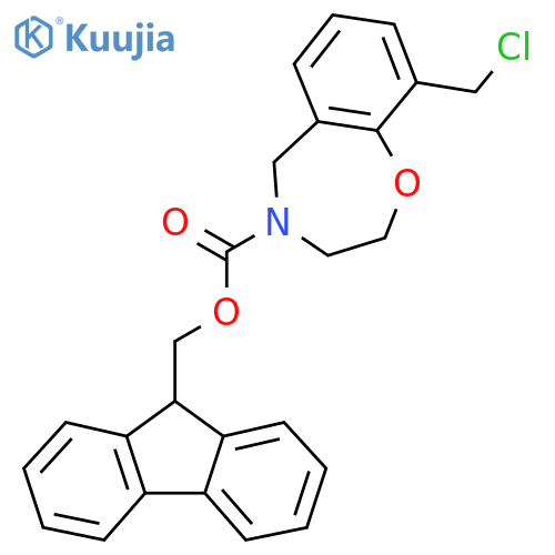 (9H-fluoren-9-yl)methyl 9-(chloromethyl)-2,3,4,5-tetrahydro-1,4-benzoxazepine-4-carboxylate structure