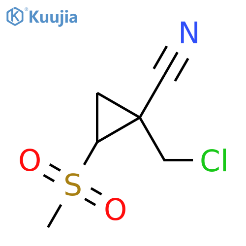 rac-(1R,2S)-1-(chloromethyl)-2-methanesulfonylcyclopropane-1-carbonitrile, cis structure