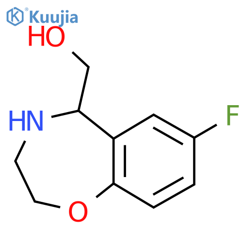(7-Fluoro-2,3,4,5-tetrahydro-1,4-benzoxazepin-5-yl)methanol structure