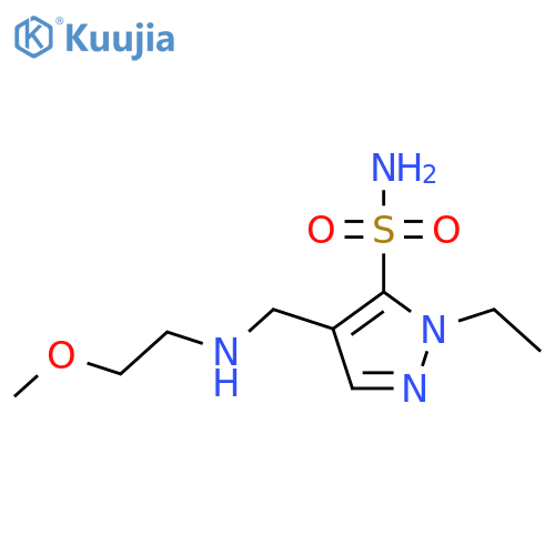 1-ethyl-4-{[(2-methoxyethyl)amino]methyl}-1H-pyrazole-5-sulfonamide structure