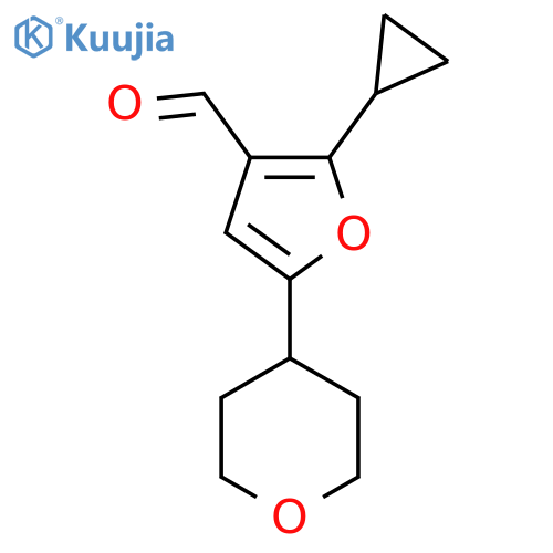 2-Cyclopropyl-5-(oxan-4-yl)furan-3-carbaldehyde structure