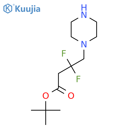 tert-butyl 3,3-difluoro-4-(piperazin-1-yl)butanoate structure