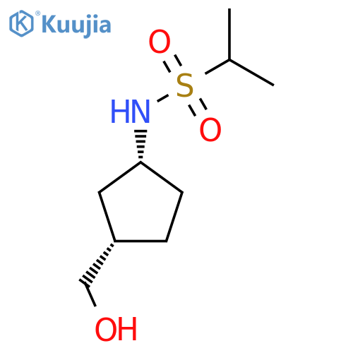 rac-N-[(1R,3S)-3-(hydroxymethyl)cyclopentyl]propane-2-sulfonamide structure
