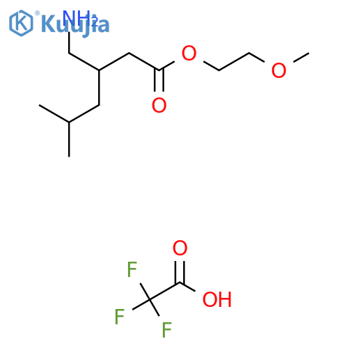2-Methoxyethyl 3-(aminomethyl)-5-methylhexanoate; trifluoroacetic acid structure