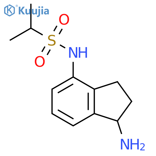 N-(1-amino-2,3-dihydro-1H-inden-4-yl)propane-2-sulfonamide structure