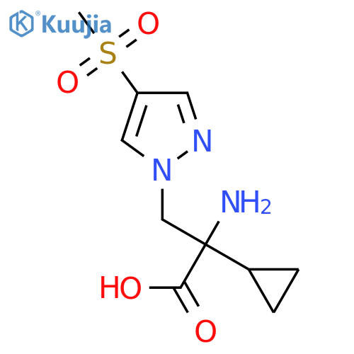 2-amino-2-cyclopropyl-3-(4-methanesulfonyl-1H-pyrazol-1-yl)propanoic acid structure