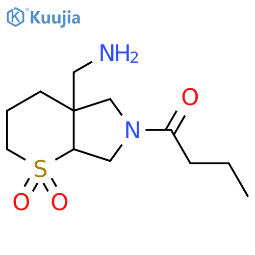 4a-(Aminomethyl)-6-butanoyl-octahydro-1lambda6-thiopyrano[2,3-c]pyrrole-1,1-dione structure