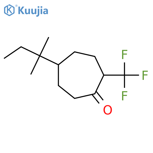 5-(2-methylbutan-2-yl)-2-(trifluoromethyl)cycloheptan-1-one structure