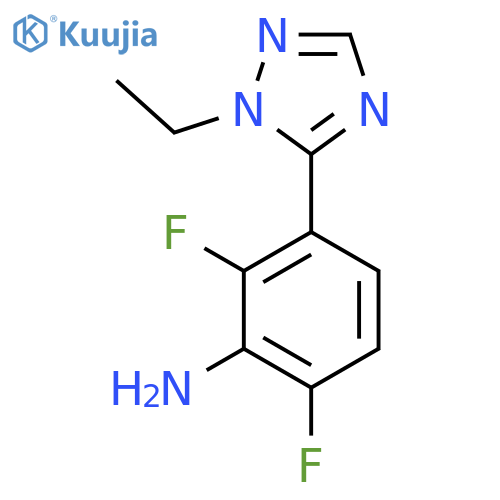3-(1-ethyl-1H-1,2,4-triazol-5-yl)-2,6-difluoroaniline structure