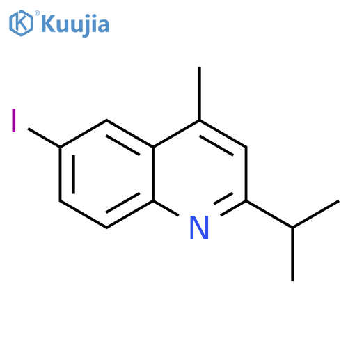 Quinoline, 6-iodo-4-methyl-2-(1-methylethyl)- structure