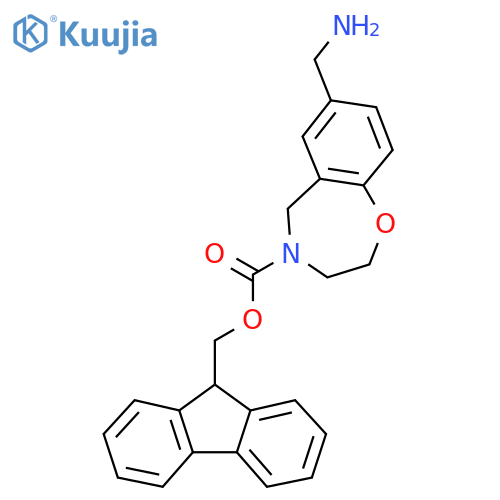 (9H-fluoren-9-yl)methyl 7-(aminomethyl)-2,3,4,5-tetrahydro-1,4-benzoxazepine-4-carboxylate structure