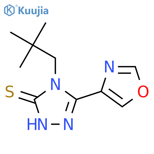 4-(2,2-dimethylpropyl)-5-(1,3-oxazol-4-yl)-4H-1,2,4-triazole-3-thiol structure