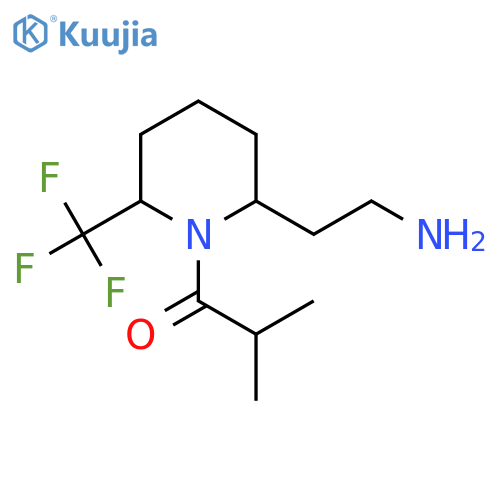 1-[2-(2-Aminoethyl)-6-(trifluoromethyl)piperidin-1-yl]-2-methylpropan-1-one structure