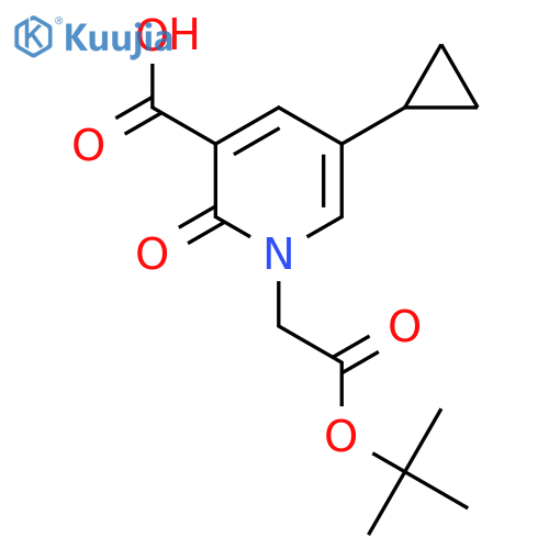 1-2-(tert-butoxy)-2-oxoethyl-5-cyclopropyl-2-oxo-1,2-dihydropyridine-3-carboxylic acid structure
