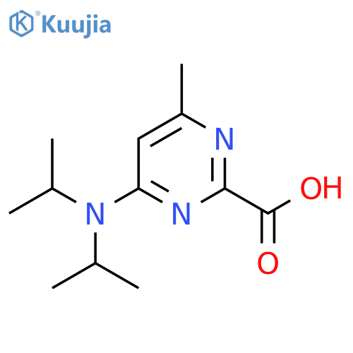 4-[Bis(propan-2-yl)amino]-6-methylpyrimidine-2-carboxylic acid structure