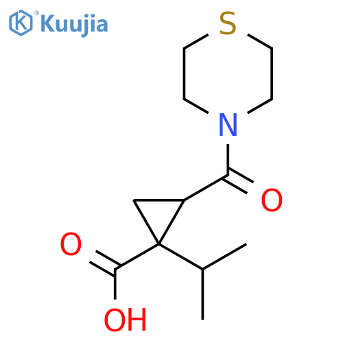 1-(Propan-2-yl)-2-(thiomorpholine-4-carbonyl)cyclopropane-1-carboxylic acid structure