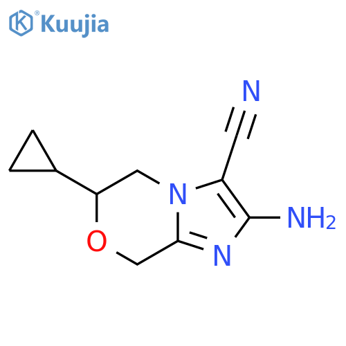 2-amino-6-cyclopropyl-5H,6H,8H-imidazo2,1-c1,4oxazine-3-carbonitrile structure