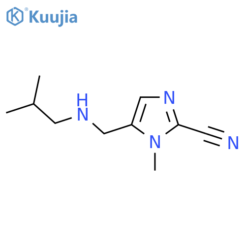 1-methyl-5-{[(2-methylpropyl)amino]methyl}-1H-imidazole-2-carbonitrile structure