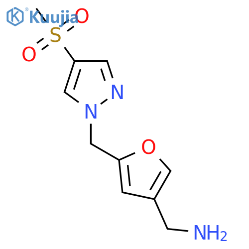 {5-(4-methanesulfonyl-1H-pyrazol-1-yl)methylfuran-3-yl}methanamine structure
