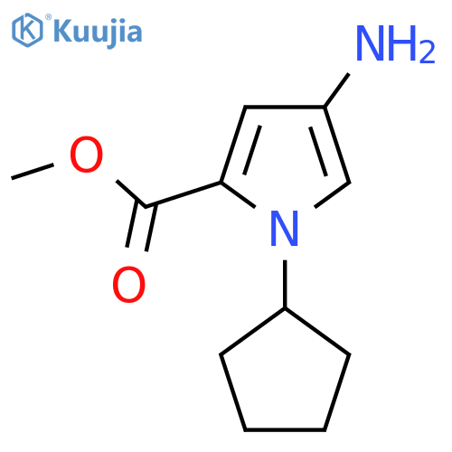 methyl 4-amino-1-cyclopentyl-1H-pyrrole-2-carboxylate structure
